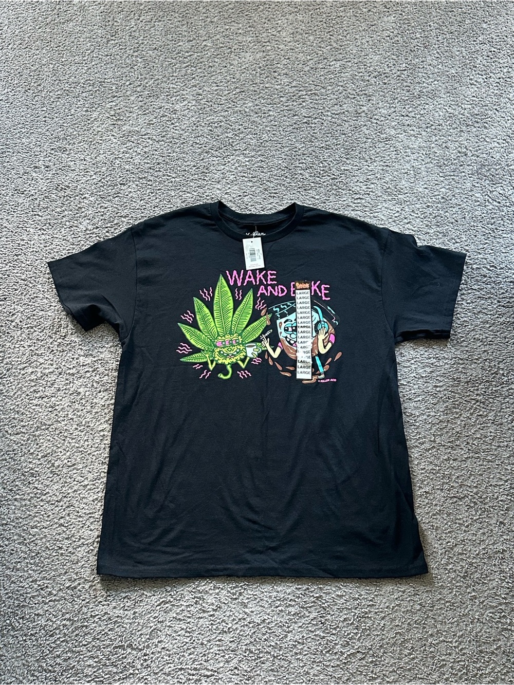 NWT Killer acid Wake and Bake Graphic Tee - Black